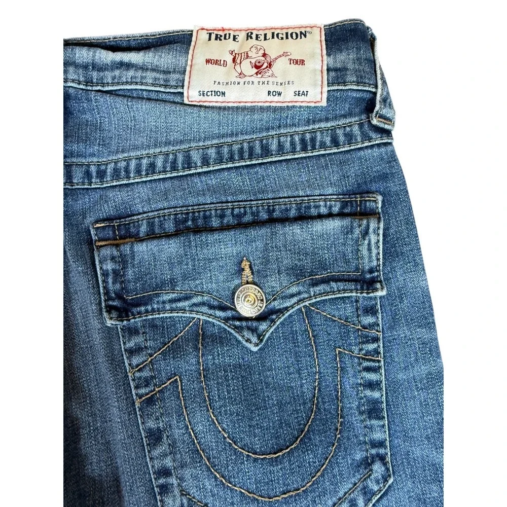 True Religion Rocco Relaxed Skinny Jeans Mens 33 Blue Denim Stretch Medium‎ Wash
